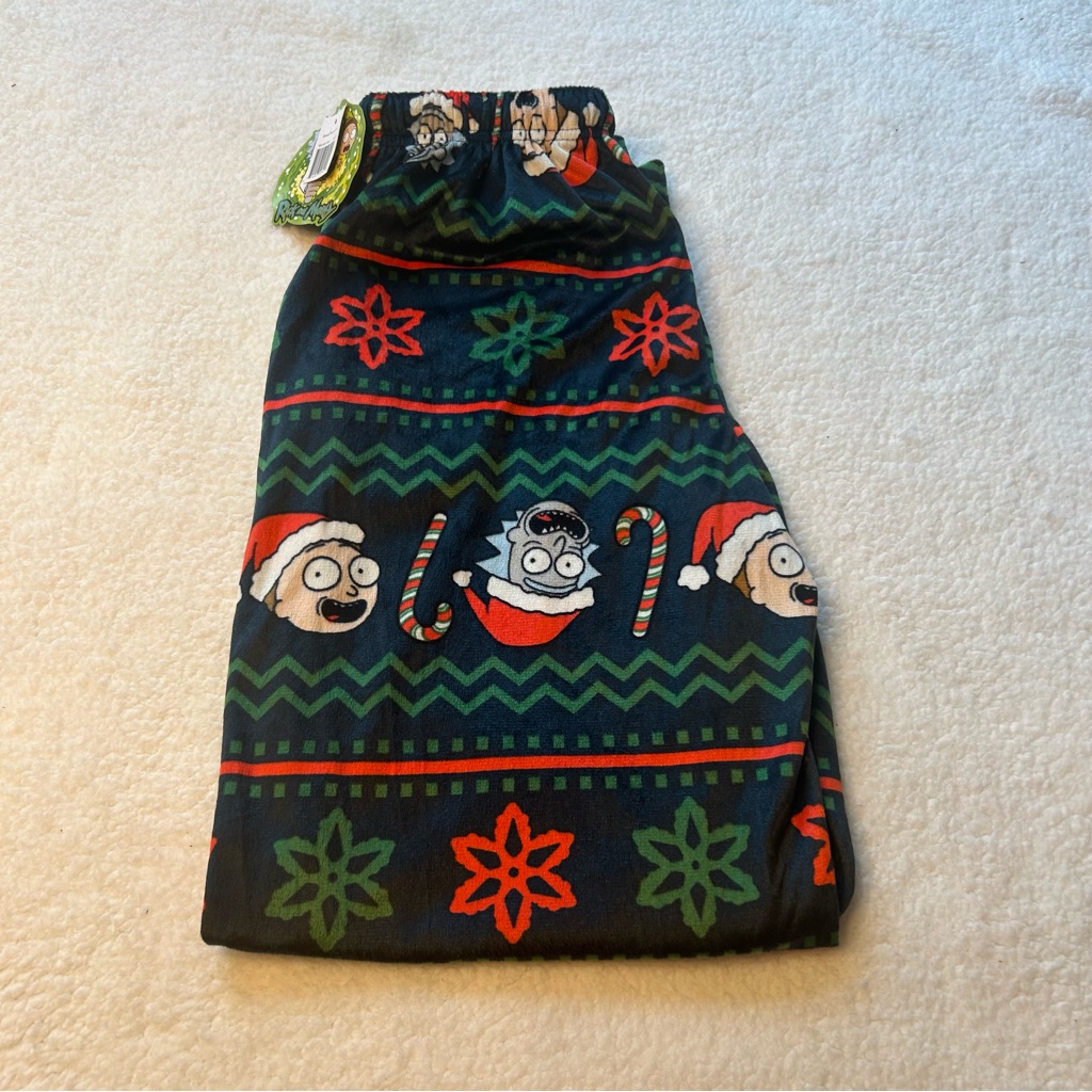 Rick And Morty Pajama Lounge Pants Men’s Sm Graphic Black Christmas